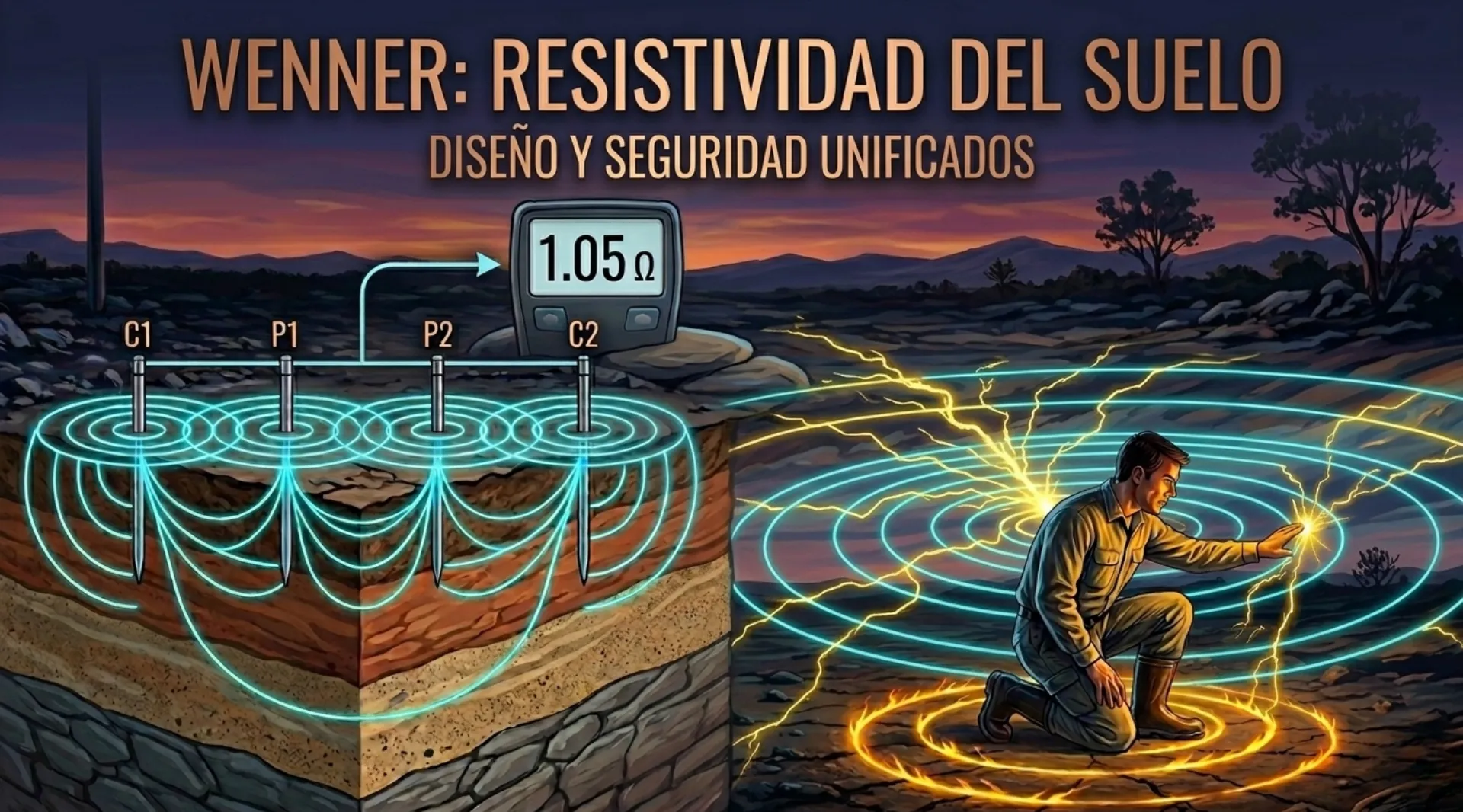 Cómo medir la resistividad del suelo correctamente con el método wenner